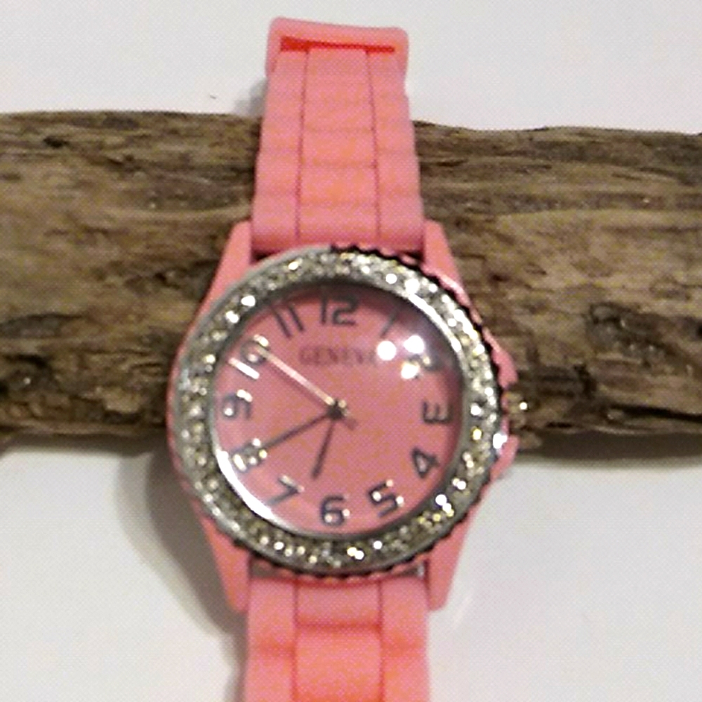 Nwot Geneva Pink Crystal Watch